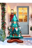 Bkmc Ayaklı Çam Ağac Kardan Adam Desenli Folyo Balon Yılbaşı Folyo Balon Süsü thumbnail 4