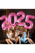 Bkmc Yeni Yıl BüyükPembe 2025 Balonları 40 İnç Mutlu Yıllar Süslemeleri Yılbaşı Arifesi Parti Malzemeleri thumbnail 3
