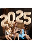 Bkmc Yeni Yıl Büyük 2025 FolyoBalonları 34 İnç Mutlu Yıllar Süslemeleri Yılbaşı Arifesi Parti Malzemeleri - 4