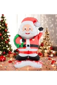 Bkmc Ayaklı Gözlüklü Noel Baba Folyo Balon Yılbaşı Folyo Balon Süsü - 3