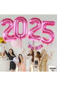 Bkmc Yeni Yıl BüyükPembe 2025 Balonları 40 İnç Mutlu Yıllar Süslemeleri Yılbaşı Arifesi Parti Malzemeleri thumbnail 4