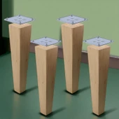 Ahşap Ayak 4 Adet 25 cm Kare Bağlantı Aparatı Dahil Mobilya Koltuk Kanepe Sehpa Masa Ayağı Ayakları thumbnail 7