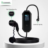 Coswatt Taşınabilir Şarj Cihazı 3.5 kW / 16A / Tip-2 / Ev Tipi Schuko Fiş / 5m Kablolu / 220V AC / Taşıma Çantası Hediyeli - 2