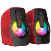 Rampage RMS-G7 FALSETTO 2.0 6 Watt RGB Ledli Kırmızı Multimedia Gaming USB Speaker - 4