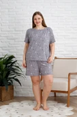 Nisanca  Büyük Beden Kısa Kol Şortlu Kadın Pijama Takımı - 2