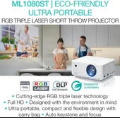 Optoma ML1080 Ultra Taşınabilir Full HD Lazer Projektör - 6