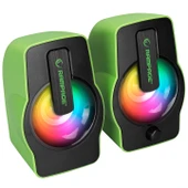 Rampage RMS-G7 FALSETTO 2.0 6 Watt RGB Ledli Yeşil Multimedia Gaming USB Speaker - 1