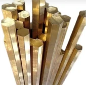 pirinç çubuk altıköşe 12mm 1mt - 1