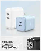 Spigen GaN III 352 35W 2 Bağlantı Noktalı Kompakt Katlanabilir Çift USB C Duvar Şarj Cihazı PD PPS - 3