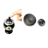 Perlotus Çelik Siyah Bilardo Top Dizayn Yuvarlak Basmalı Küllük Pratik Kül Tablası - 5