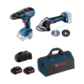 Bosch Gsr 185 + GDX 180 + GWS 180 2x4Ah Akülü Çantalı Vidalama Taşlama Seti - 0615990N3P - 1