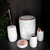 Hometarz Akrilik Rose Banyo Wc Takımı 5 li Sabunluk Fırçalık Set Akrilik Banyo Seti - 12