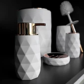 Hometarz Akrilik Rose Banyo Wc Takımı 5 li Sabunluk Fırçalık Set Akrilik Banyo Seti - 11