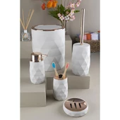 Hometarz Akrilik Rose Banyo Wc Takımı 5 li Sabunluk Fırçalık Set Akrilik Banyo Seti - 6