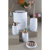 Hometarz Akrilik Rose Banyo Wc Takımı 5 li Sabunluk Fırçalık Set Akrilik Banyo Seti - 1