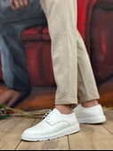 Pabucmarketi Bağcıklı Casual Erkek Ayakkabı BEYAZ (BEYAZ TABAN) thumbnail 3