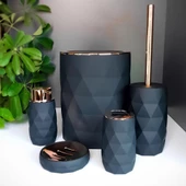 Hometarz Akrilik Rose Banyo Wc Takımı 5 li Sabunluk Fırçalık Set Akrilik Banyo Seti - 7