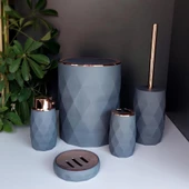 Hometarz Akrilik Rose Banyo Wc Takımı 5 li Sabunluk Fırçalık Set Akrilik Banyo Seti - 9