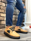 Pabucmarketi Bağcıksız Lastikli Casual Erkek Ayakkabı KARAMEL SİYAH (SİYAH TABAN) thumbnail 1