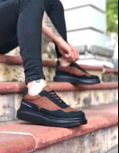 Pabucmarketi Bağcıklı Erkek Ayakkabı TABA SİYAH (SİYAH TABAN) thumbnail 2