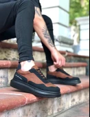 Pabucmarketi Bağcıklı Erkek Ayakkabı TABA SİYAH (SİYAH TABAN) thumbnail 1