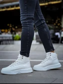 Pabucmarketi Bağcıklı Erkek Spor Bot BEYAZ (BEYAZ TABAN) thumbnail 3