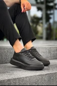 Pabucmarketi Bağcıklı Erkek Spor Ayakkabı SİYAH (SİYAH TABAN) thumbnail 5