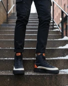 Pabucmarketi Bağcıklı Paraşüt Kumaş Turuncu Detaylı Erkek Spor Bot SİYAH (SİYAH TABAN) thumbnail 7