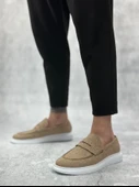Pabucmarketi Bağcıksız Keten Erkek Ayakkabı HARDAL - 3