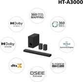 Sony HT-A3000 3.1 Kanal Dolby Atmos Surround Ses Çubuğu - 4