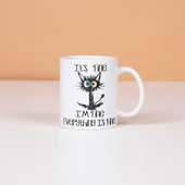 DeepCraft Best Quality 3D Görünümlü İyiyim Bitik Kedi Kupa Yılbaşı,Sevgililer Günü, Hediyelik Kupa 300ML Bardak Altlığı Hediyeli! - 7