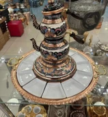 12 kişilik ocaklı demlikli bakır kahvaltı sunumluğu full set - 1