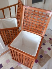 Ahşap çamaşır sepeti - 1