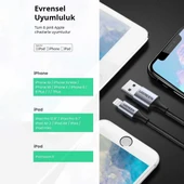 Ugreen 60163 USB-A to Lightning 12W 2M Örgülü Hızlı Şarj Kablosu - 2