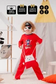4-7 Yaş Korsan Çanta Ve Maskeli Erkek Çocuk Pijama Takımı Kırmızı - 6