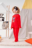 4-7 Yaş Korsan Çanta Ve Maskeli Erkek Çocuk Pijama Takımı Kırmızı - 5