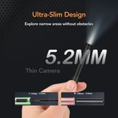 UNIOJO 8mm Çift Lensli ve 6 LED Işıklı Gözlem Kamerası 5M - 9