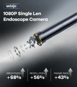 UNIOJO 8mm Çift Lensli ve 6 LED Işıklı Gözlem Kamerası 5M - 10