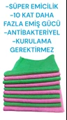 Mikrofiber Çok Amaçlı Temizlik Bezi Sık Dokumalı Antibakteriyel 40X40 Cm 10 Adet - 4