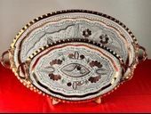 bakır oval tepsi 2li - 1