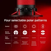 HyperX QuadCast USB Kırmızı LED Kondenser Oyun Mikrofonu - 7