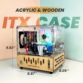 GOODEE Premium Şeffaf Akrilik ve Ahşap Mini ITX PC Kasası - 2