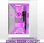 AMANSON ATX Mid Tower Çift Temperli Camlı Oyun Bilgisayarı Kasası - 5