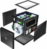 Thermaltake Core V21 SPCC Mikro ATX Mini ITX Cube Oyun Bilgisayarı Kasası - 6