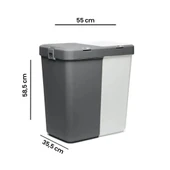Motek Antrasit+Beyaz İkili Dokunmatik Kirli Çamaşır Sepeti 80 Litre - 6
