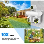 Ozmik CMR69 3in1 PTZ kameralar wifili Ip dış mekan güvenlik kamerası gece görüş 2 yönlü ses thumbnail 6