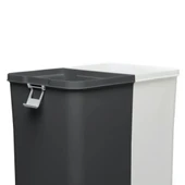 Motek Antrasit+Beyaz İkili Dokunmatik Kirli Çamaşır Sepeti 80 Litre - 4