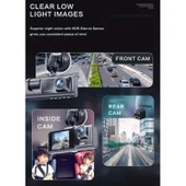 Ozmik CMR67 araç içi kamera 3 Kamera Ön-İç ve arka WIFI Video kaydedici 1080P çift Lens Dikiz Kamera - 4