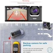 Ozmik CMR67 araç içi kamera 3 Kamera Ön-İç ve arka WIFI Video kaydedici 1080P çift Lens Dikiz Kamera - 3