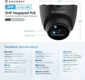 Amcrest 5MP POE Güvenlik Kamera Sistemi Dış Mekan 8CH POE NVR - 8